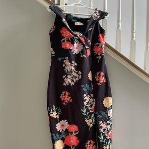Long Midi Off-the shoulder floral dress!